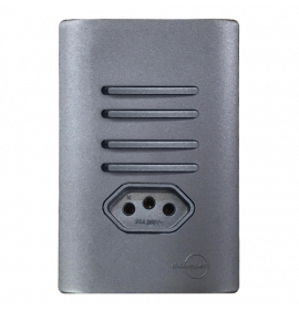 Conjunto Quadruplo Simples + Tomada 10a 4x2 (ESPECIAL) - Novara Preto Grafite Total